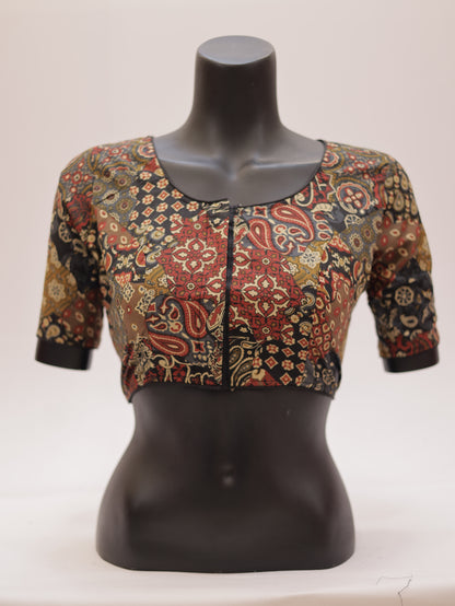 Ready to Wear Cotton Ajrak Printed Blouse -G307