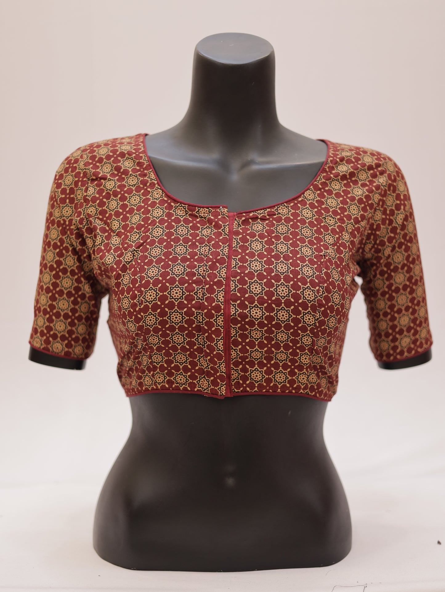 Ready to Wear Cotton Ajrak Printed Blouse -G307