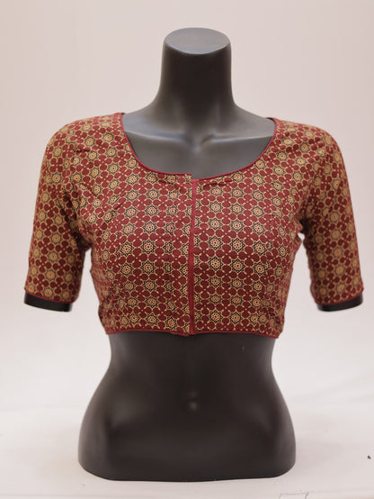 Ready to Wear Cotton Ajrak Printed Blouse -G307