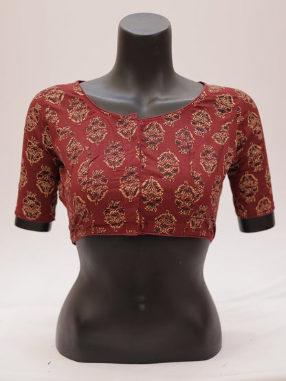 Ready to Wear Cotton Ajrak Printed Blouse -G307