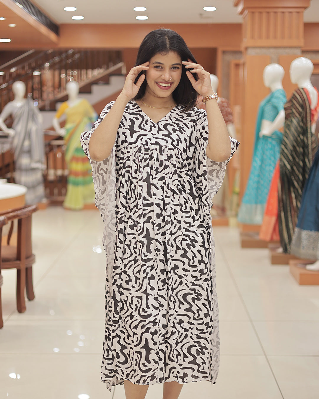 Women's Zebra Print Caftan  -R222