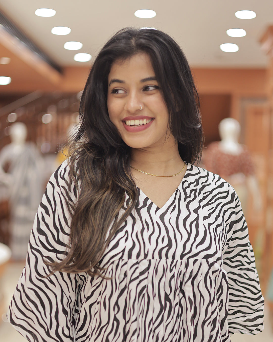 Women's Zebra Print Caftan  -R222
