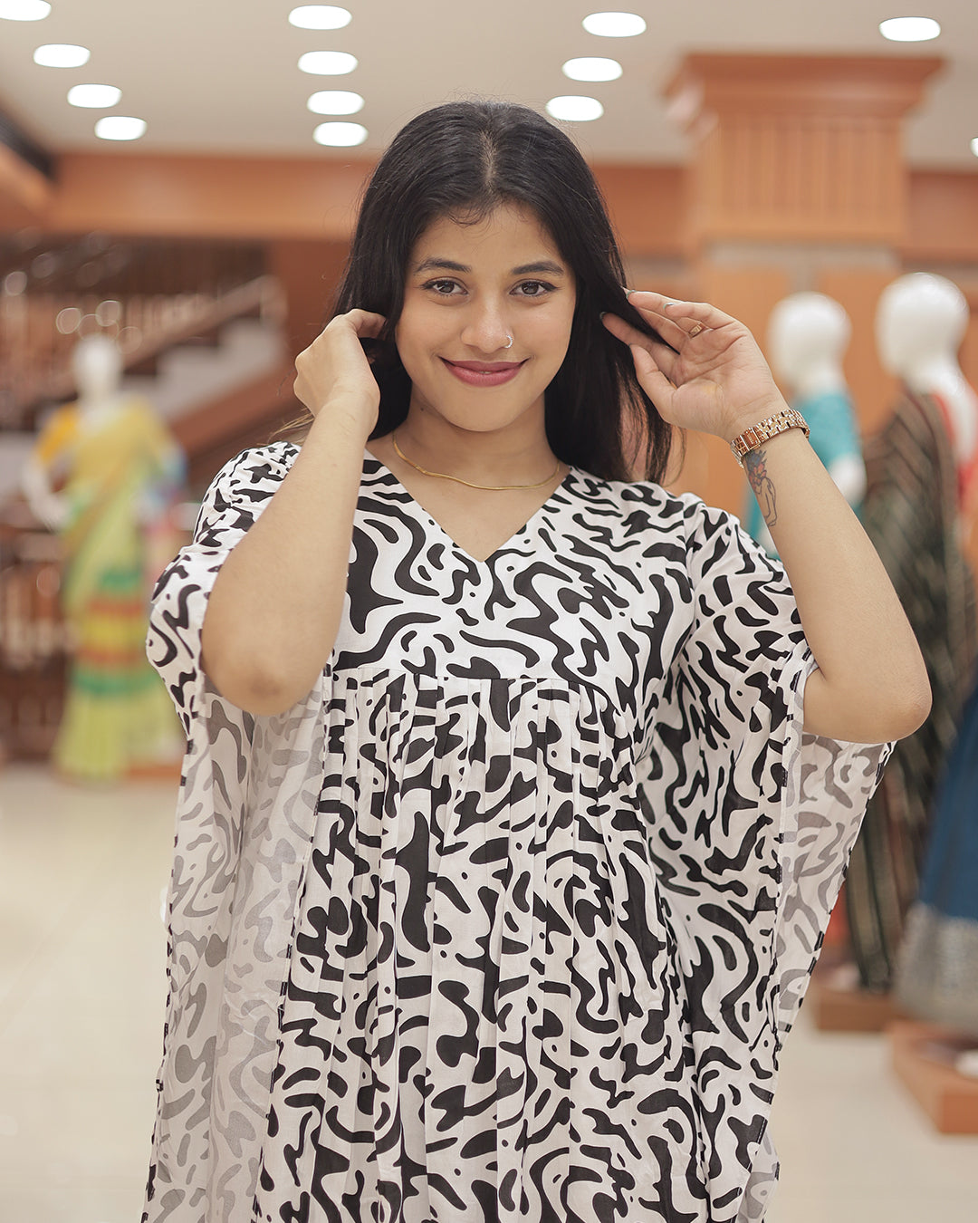 Women's Zebra Print Caftan  -R222