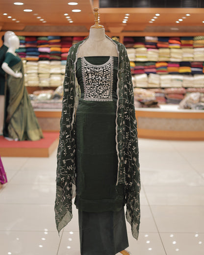 Women's Unstitched Salwar Suit with Batik Printed Dupatta  - Code: R410