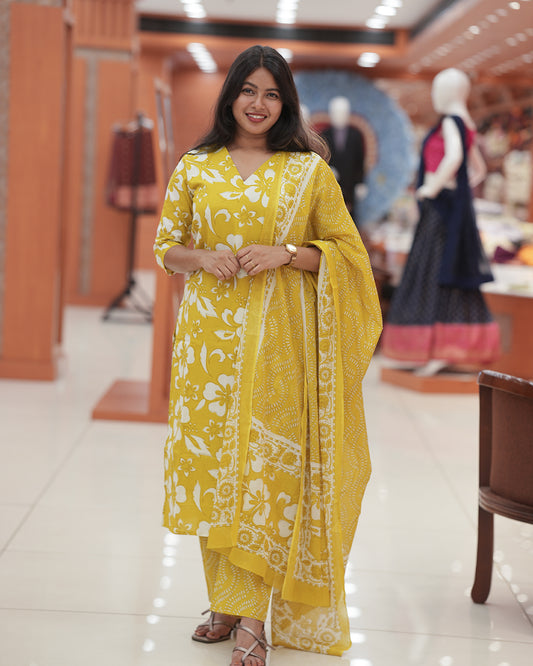 Women's Pure Cotton 3-Piece Salwar Suit Set -R249