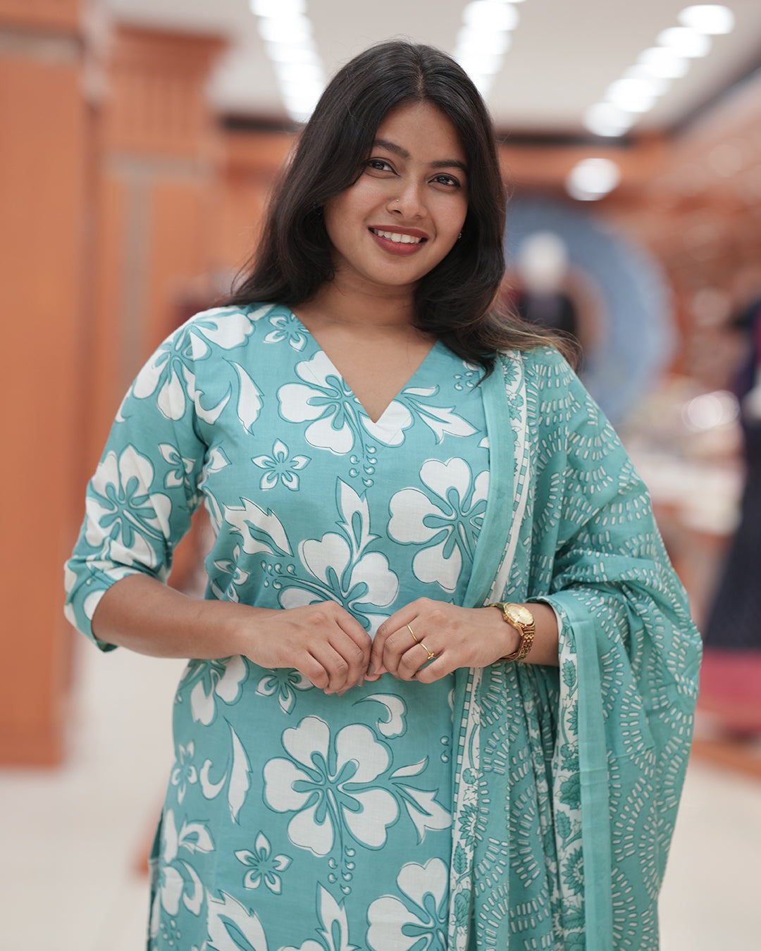 Women's Pure Cotton 3-Piece Salwar Suit Set -R249