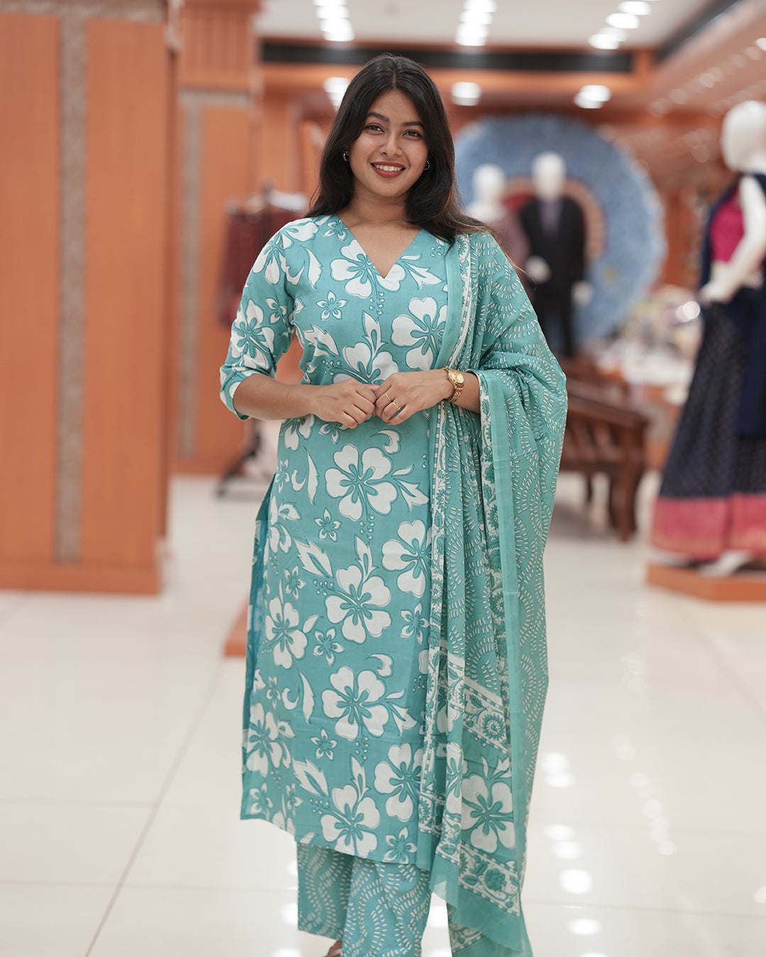 Women's Pure Cotton 3-Piece Salwar Suit Set -R249