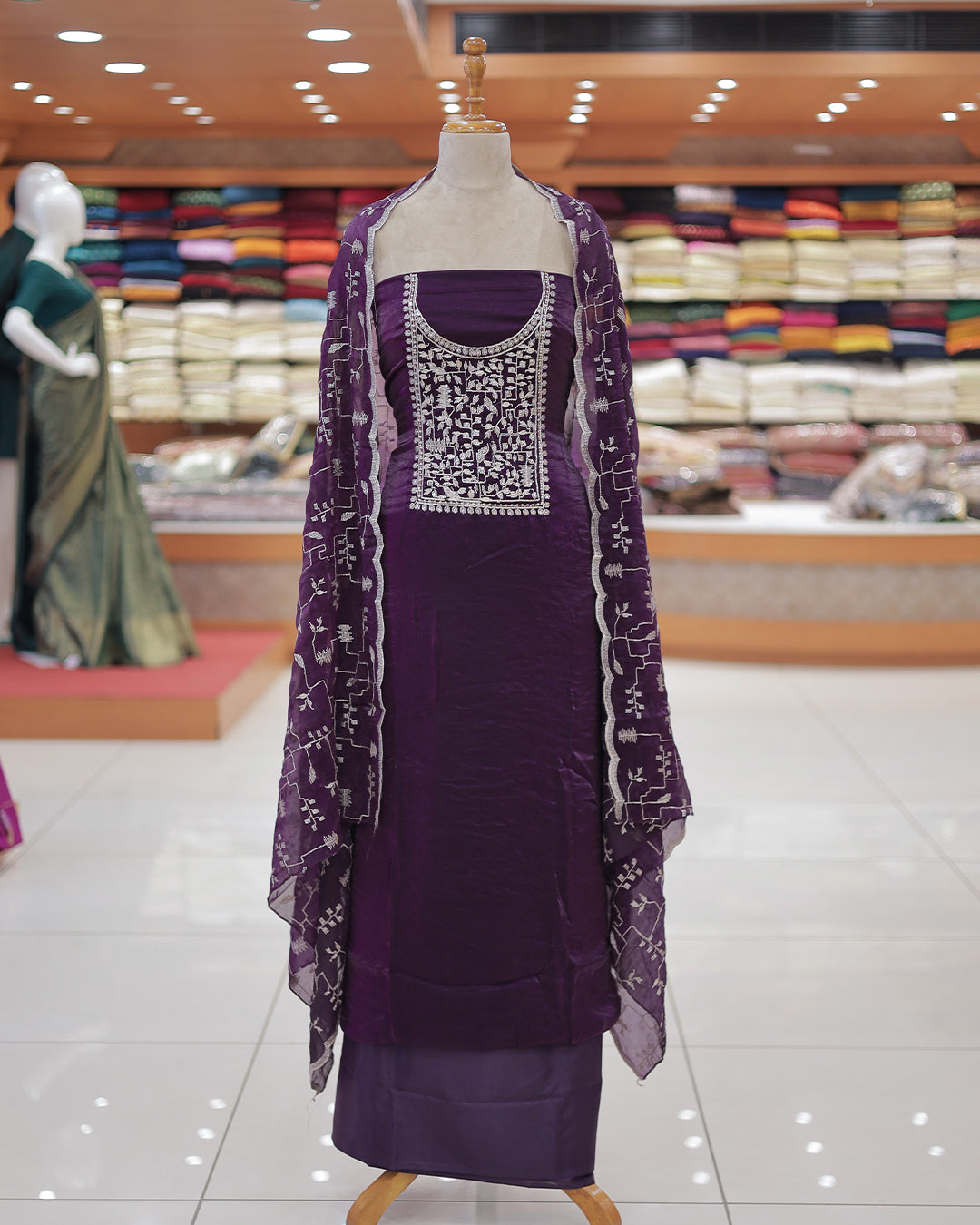 Women's Unstitched Salwar Suit with Batik Printed Dupatta  - Code: R410