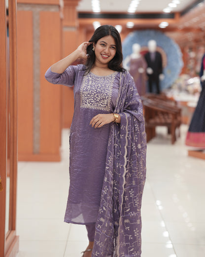 Women's Unstitched Salwar Suit with Batik Printed Dupatta  - Code: R410