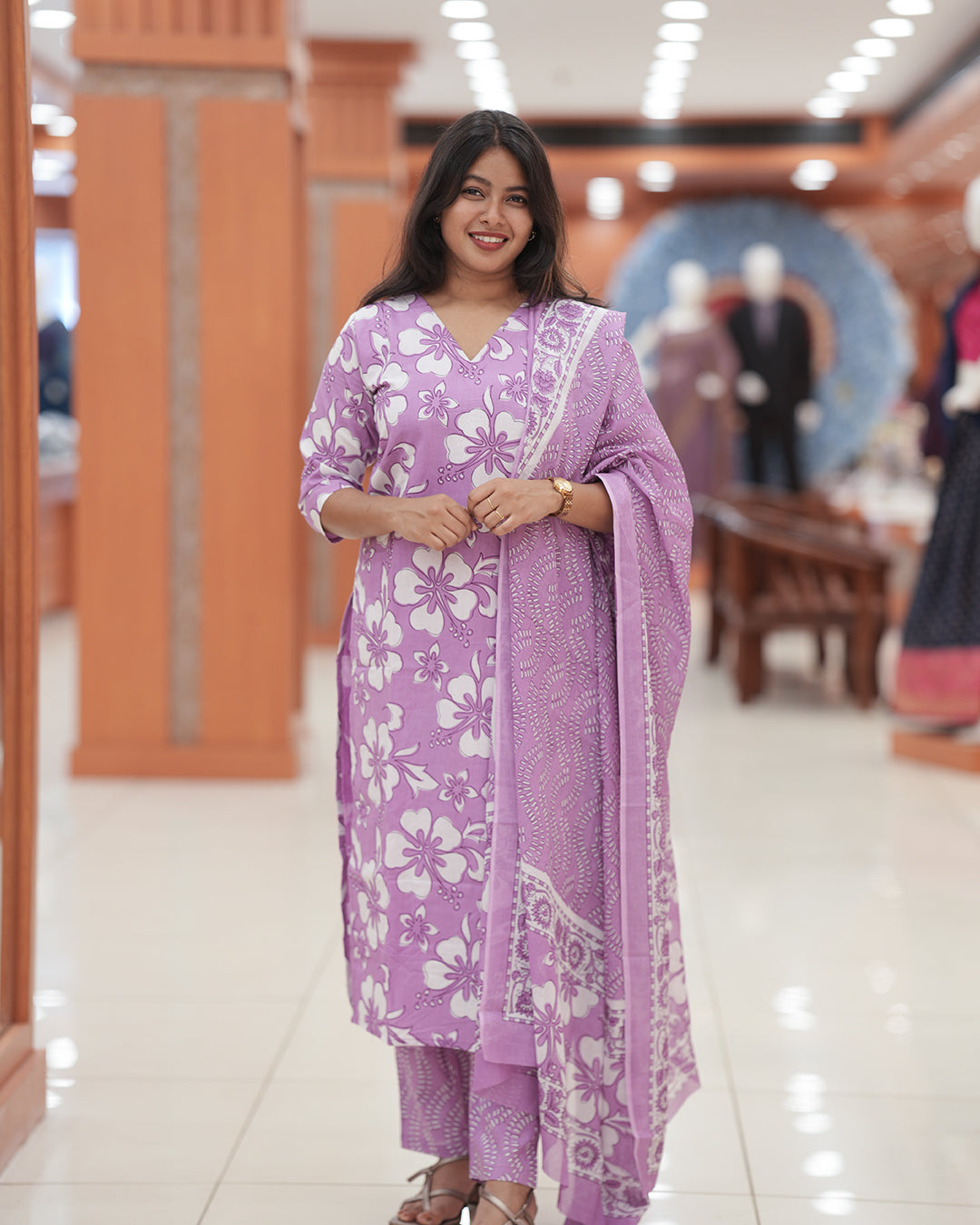 Women's Pure Cotton 3-Piece Salwar Suit Set -R249