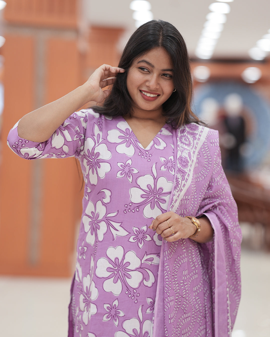 Women's Pure Cotton 3-Piece Salwar Suit Set -R249