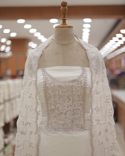 Women's Unstitched Salwar Suit with Batik Printed Dupatta  - Code: R410