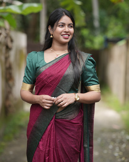 Womens Semi jute Saree -R276
