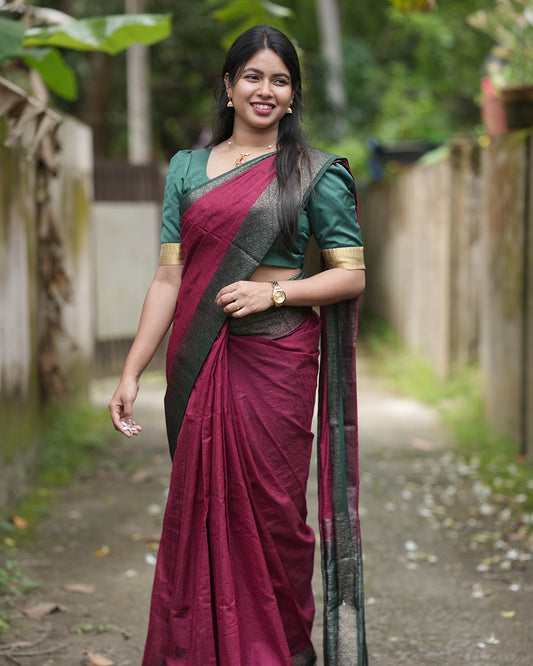 Womens Semi jute Saree -R276