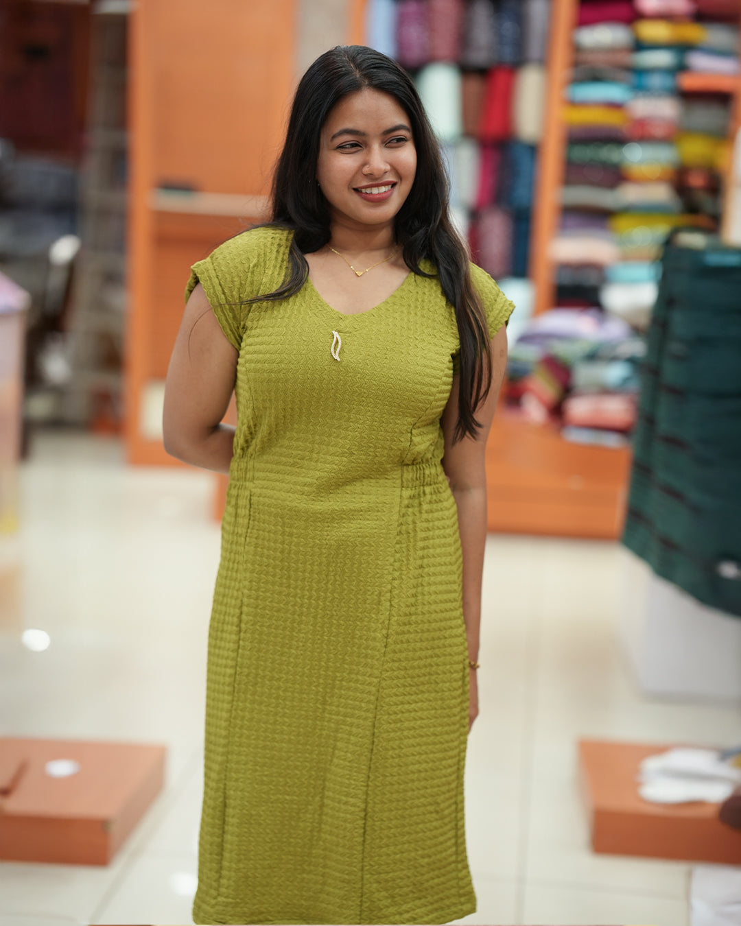 Women's Imported Zig Zag Frock -R258