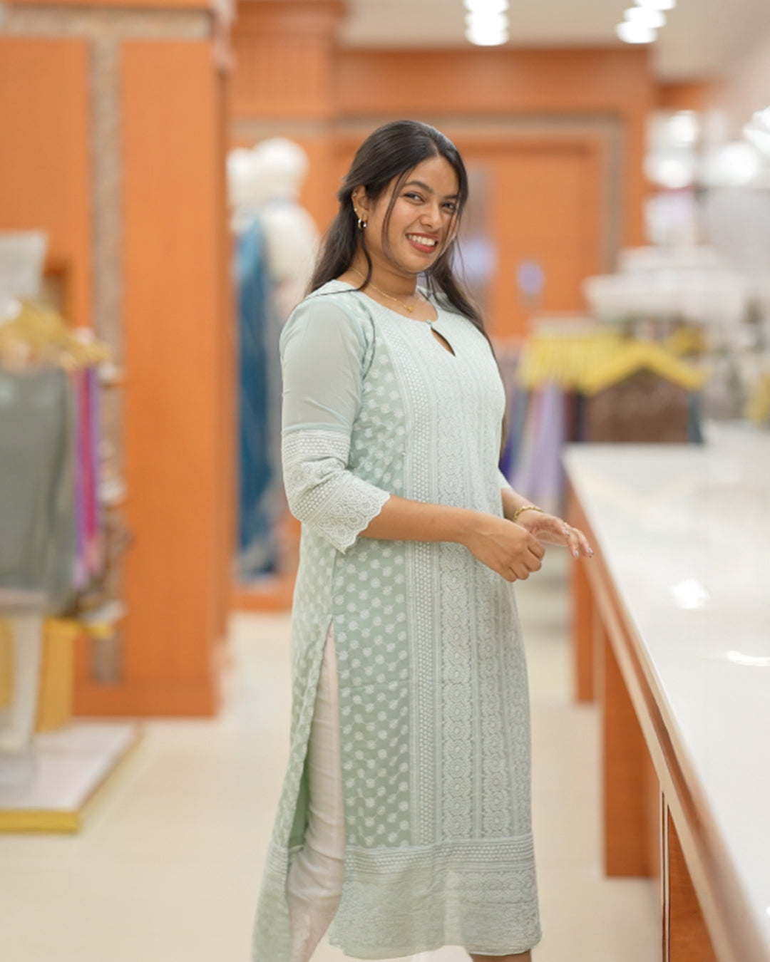 Women's Lucknowi Chickenkari Kurti -R259/1278
