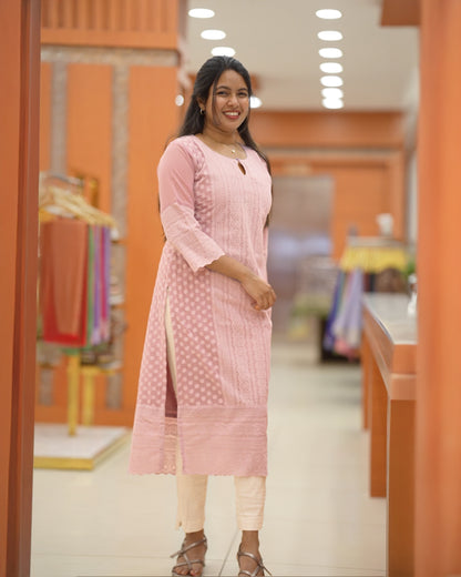 Women's Lucknowi Chickenkari Kurti -R259/1278