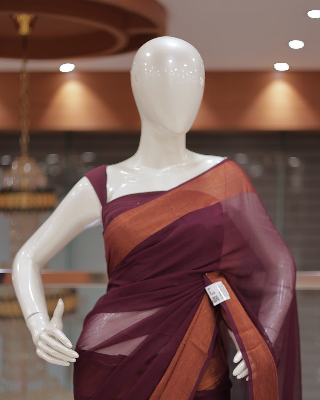 Elegant Women’s Chiffon Saree with Gold Border -DS01