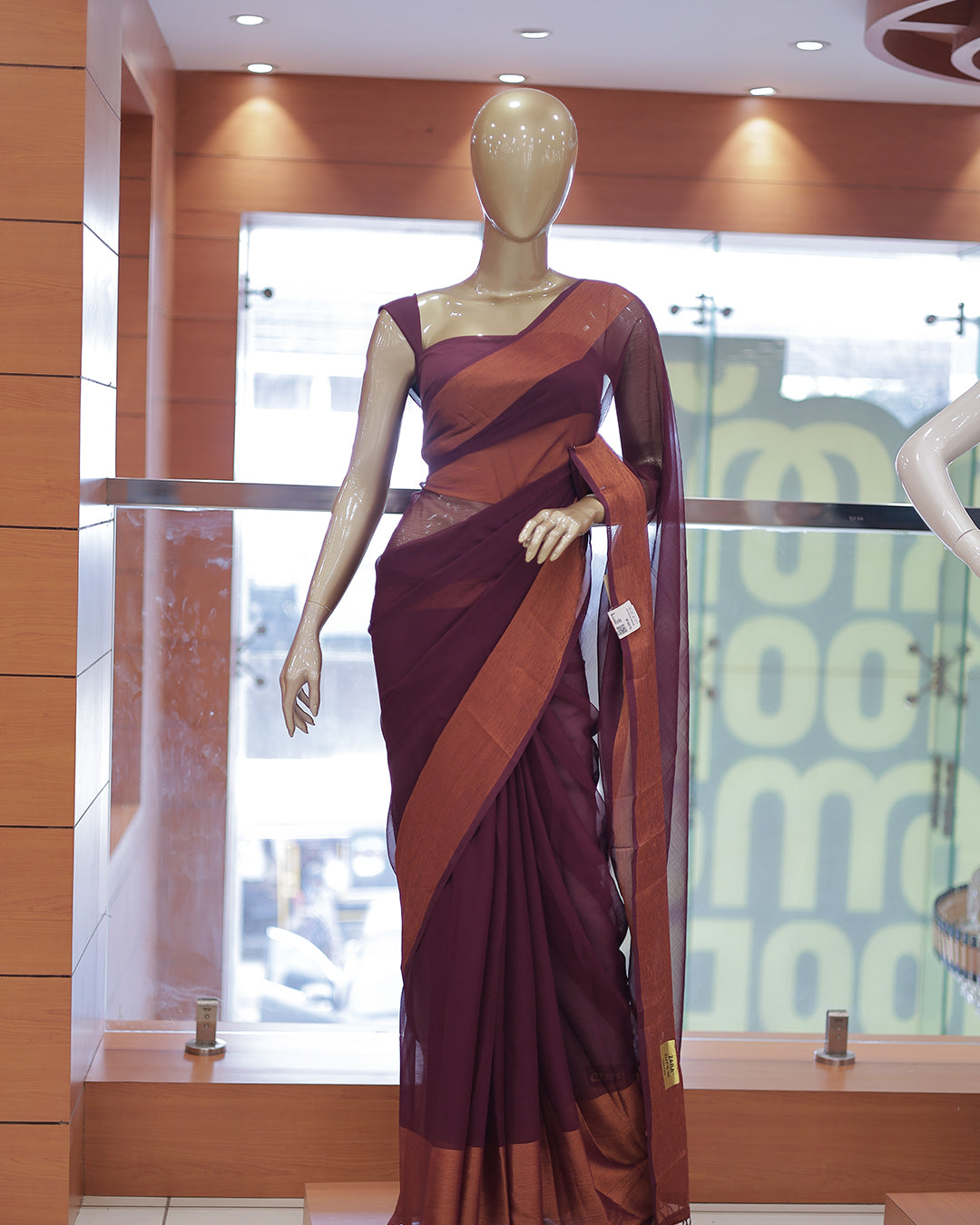 Elegant Women’s Chiffon Saree with Antique Border -DS01