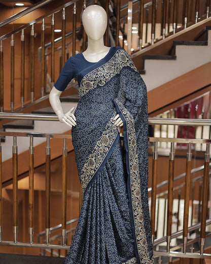 Women's Chiffon Floral Printed Saree -R419(D)