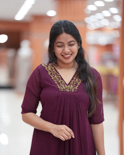 Women's Handworked Aline Kurti -R421