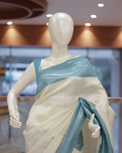 Womens Contrast Semi Silk Saree - R424
