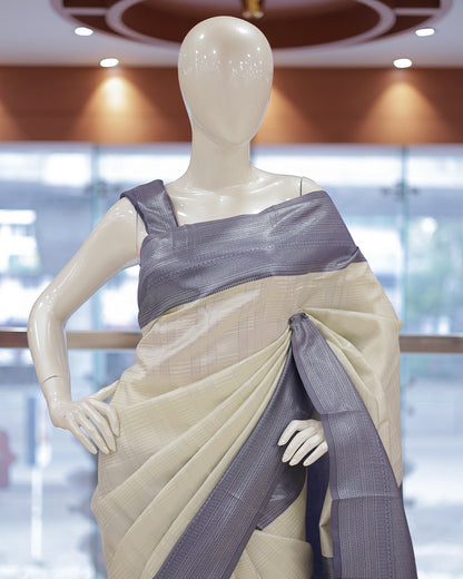 Womens Contrast Semi Silk Saree - R424