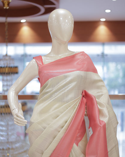 Womens Contrast Semi Silk Saree - R424