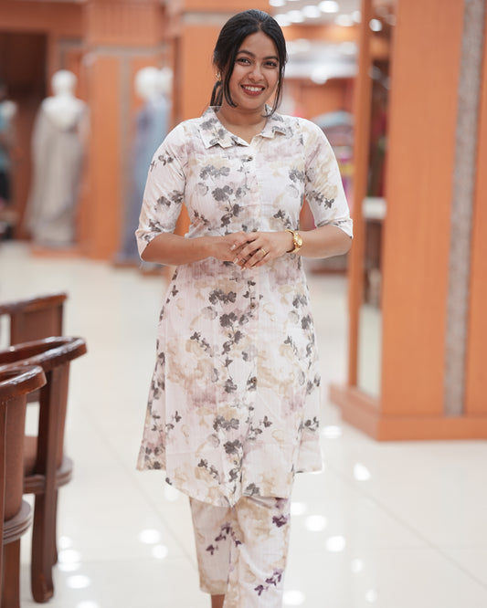 Women's Printed Co-ord Set -R427