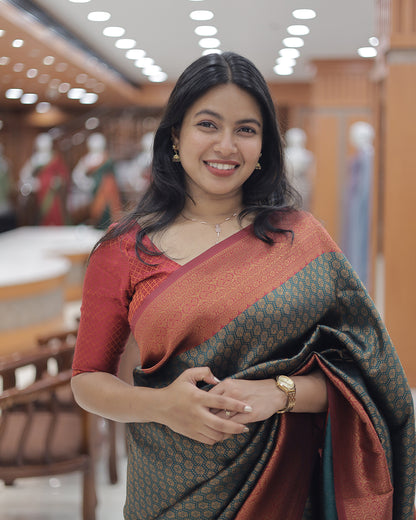 Womens Brocade Silks Saree - R428
