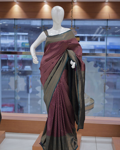 Womens Brocade Silks Saree - R428