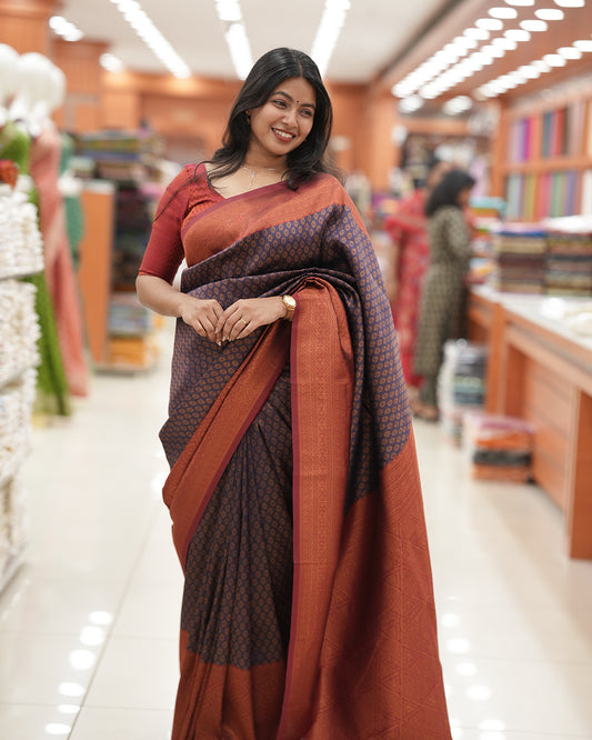 Womens Brocade Silks Saree - R428