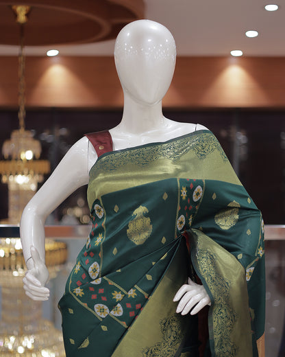 Elegant Semi Silk Saree for women with Rich Pallu – Violet- R435