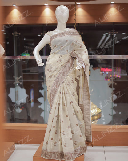 Womens Semi Jute Silk Saree -R439 (x)