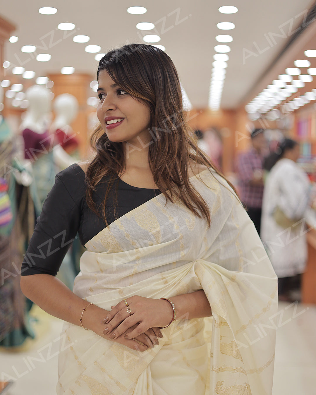 Chanderi Silk Saree with Butta Work for Women - R440