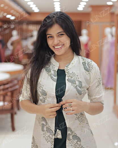 Women's A-Line Kurti with Jacket - R453(c)