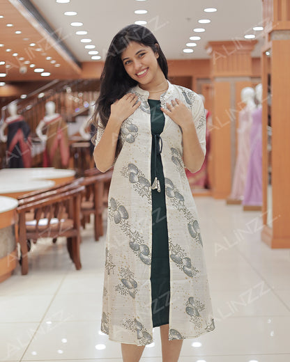 Women's A-Line Kurti with Jacket - R453(c)