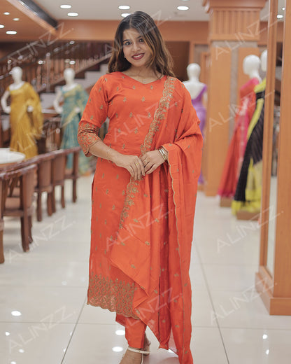 Women's Pure Cotton 3-Piece Salwar Suit Set -R458