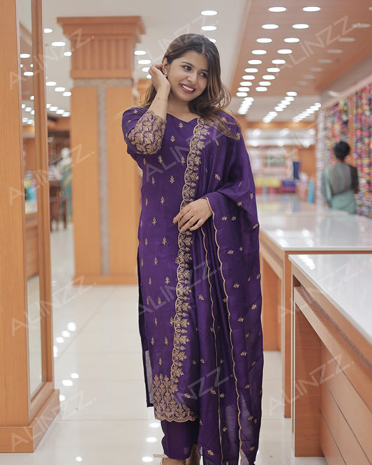 Women's Pure Cotton 3-Piece Salwar Suit Set -R458