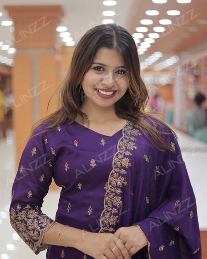 Women's Pure Cotton 3-Piece Salwar Suit Set -R458