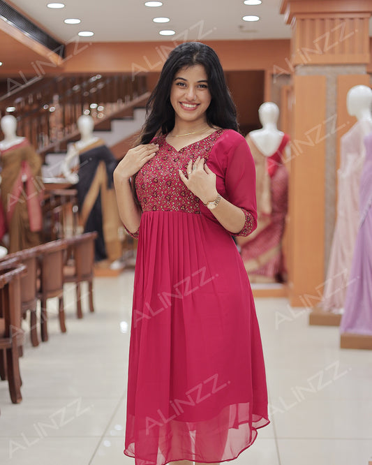 Elegant Georgette Feeding Kurti for Women- R459