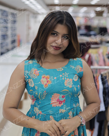 Trendy Rayon Floral Print Women's Frock - R463