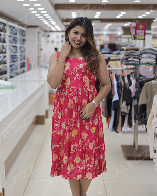 Trendy Rayon Floral Print Women's Frock - R463