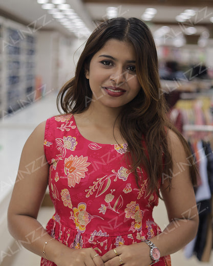 Trendy Rayon Floral Print Women's Frock - R463