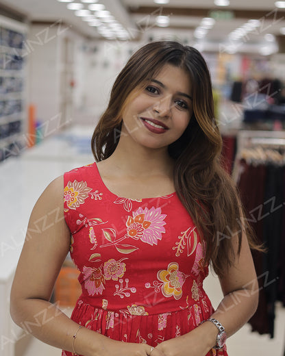 Trendy Rayon Floral Print Women's Frock - R463