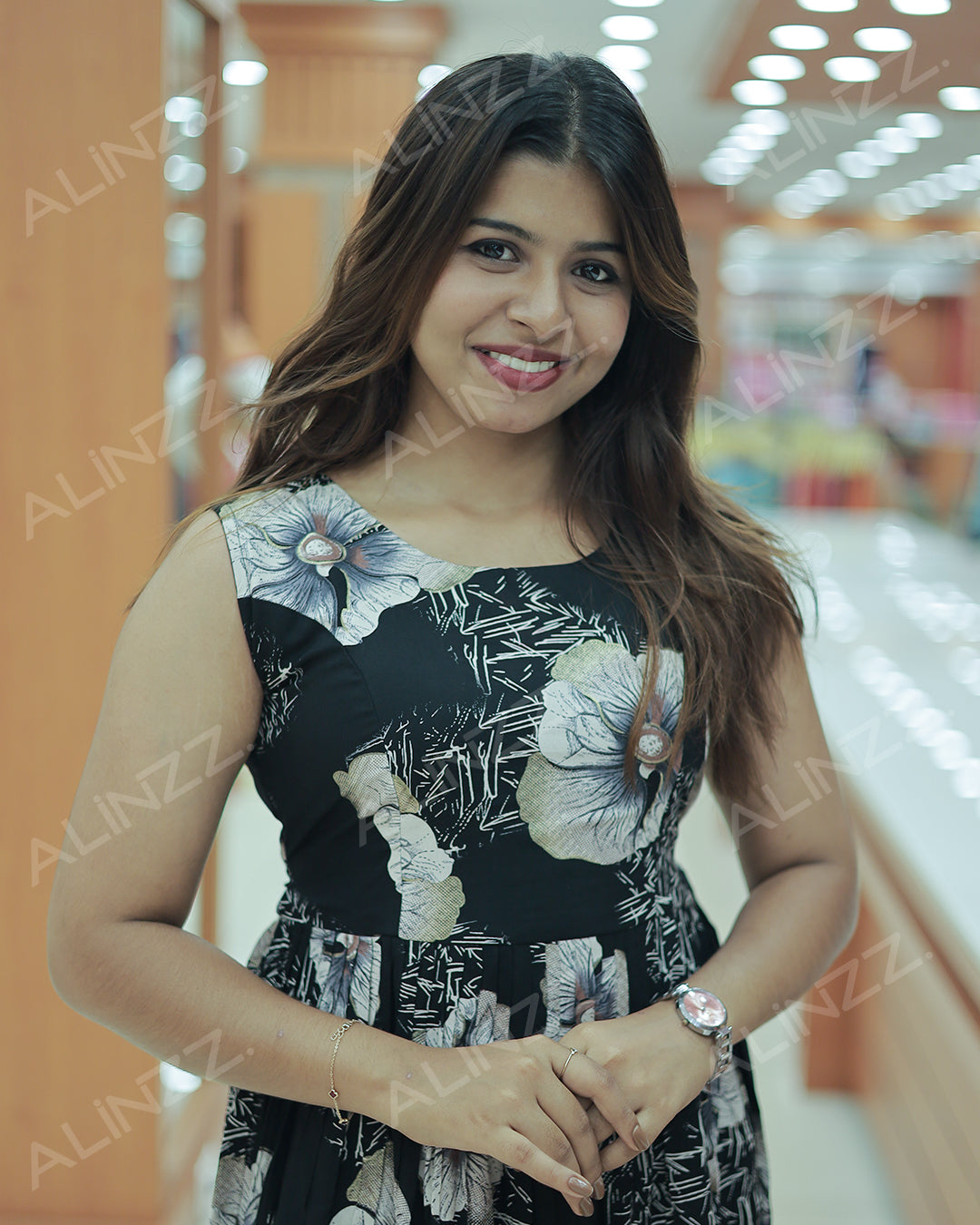 Stylish Women’s Floral Print Rayon Frock - R465