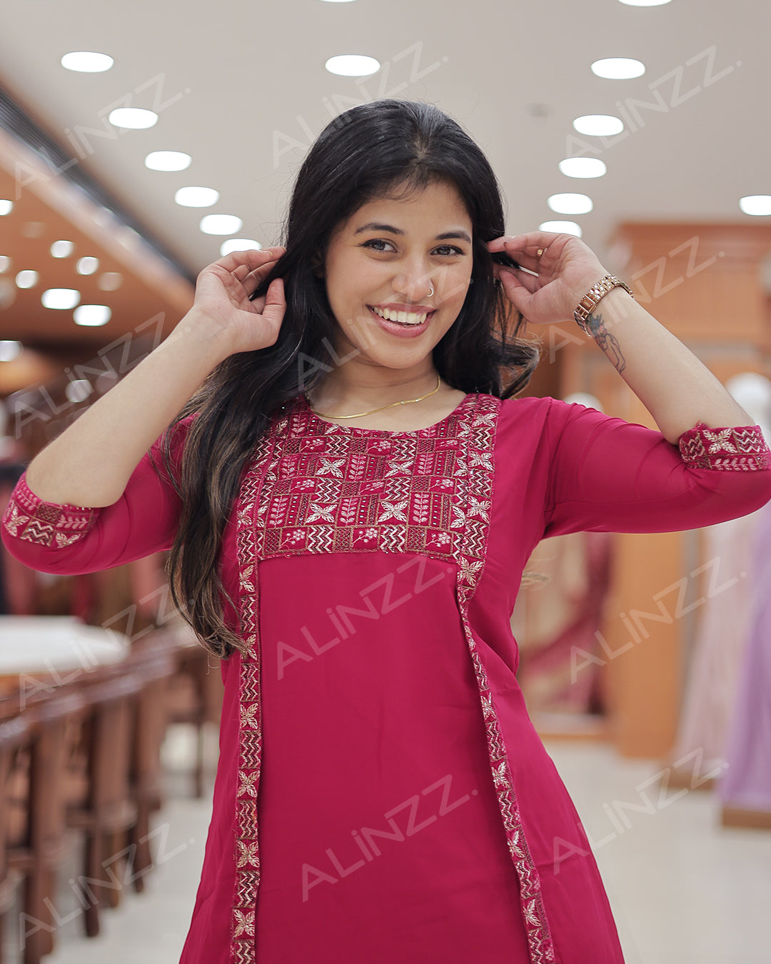 Women's Georgette Jacket Kurti  -R469