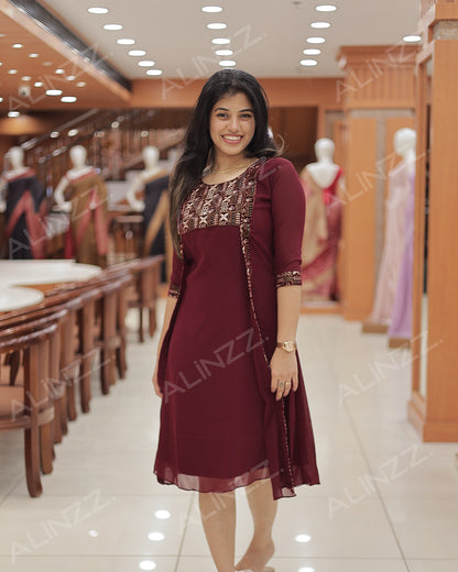 Women's Georgette Jacket Kurti  -R469