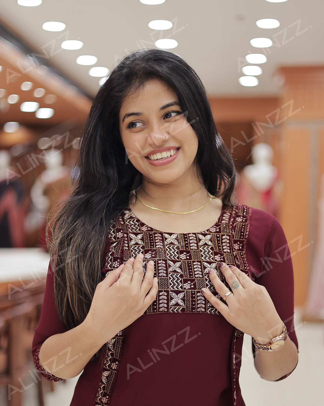 Women's Georgette Jacket Kurti  -R469