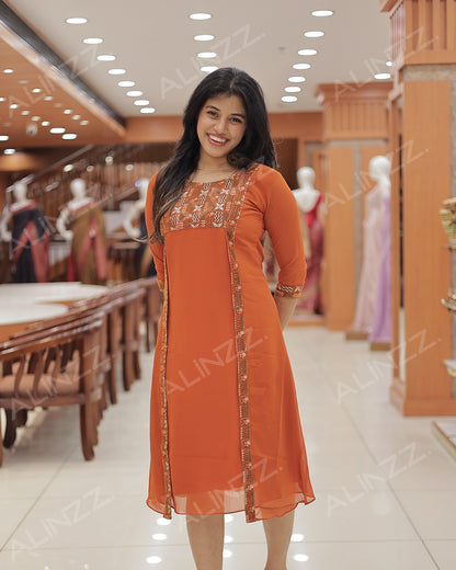 Women's Georgette Jacket Kurti  -R469